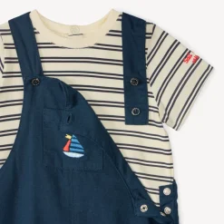 Ensemble salopette + t-shirt marinière pour bébé garçon