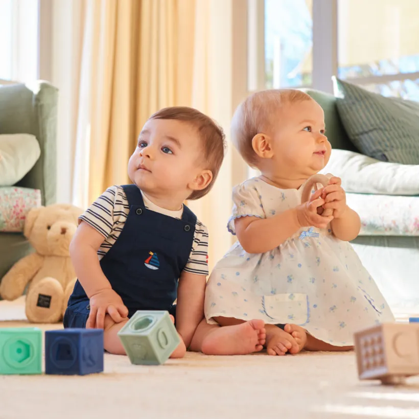 Ensemble salopette + t-shirt marinière pour bébé garçon