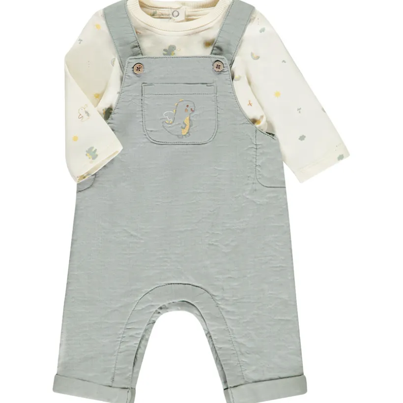 Ensemble salopette + t-shirt manches longues dragon pour bébé garçon