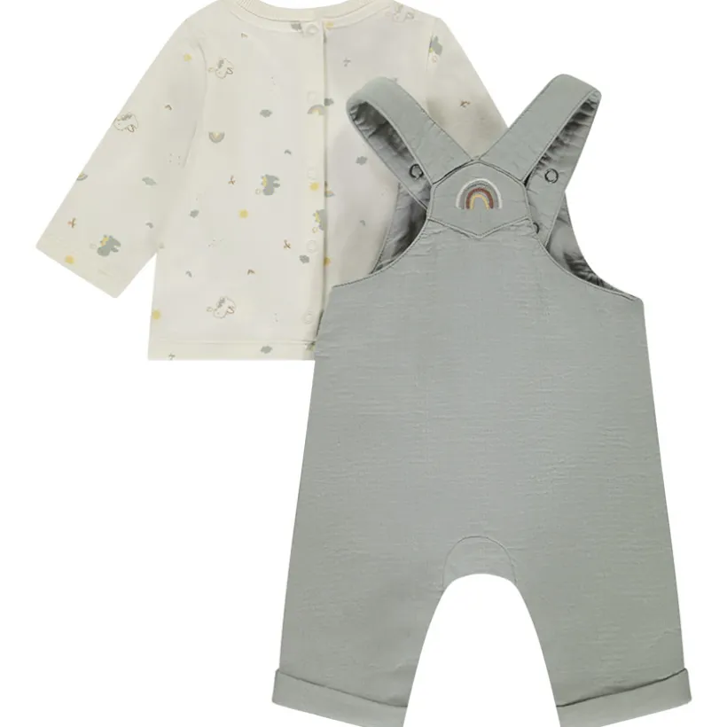Ensemble salopette + t-shirt manches longues dragon pour bébé garçon