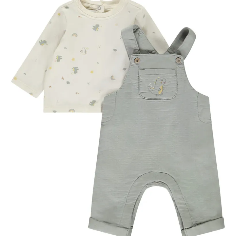 Ensemble salopette + t-shirt manches longues dragon pour bébé garçon