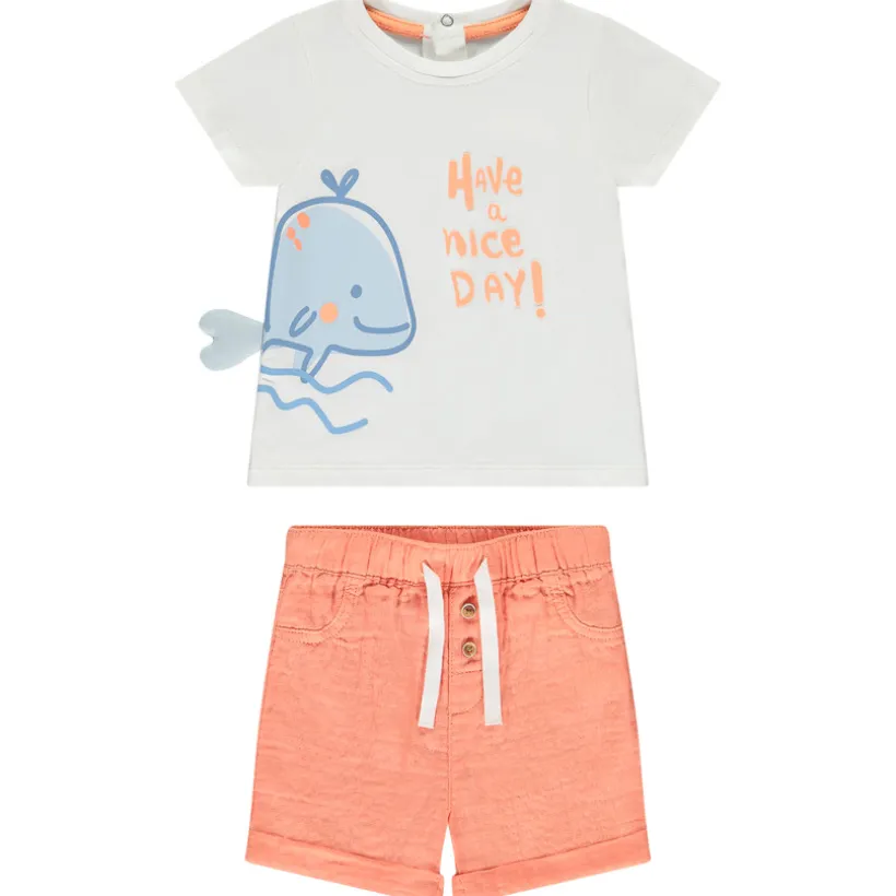 Ensemble short + t-shirt fantaisie baleine pour bébé garçon