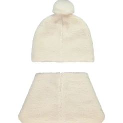 Ensemble Snood en sherpa + bonnet avec pompon pour bébé fille