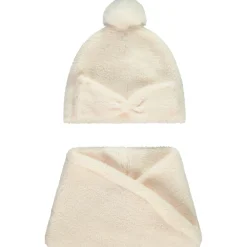 Ensemble Snood en sherpa + bonnet avec pompon pour bébé fille