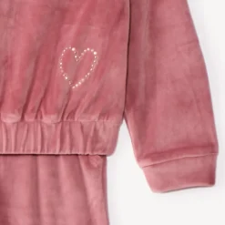 Ensemble sweat à capuche + jogging en velours pour fille