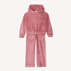 Ensemble sweat à capuche + jogging en velours pour fille