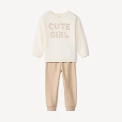 Ensemble sweat fantaisie + jogging pour bébé fille