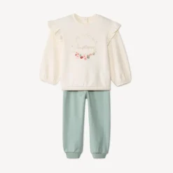 Ensemble sweat + jogging fantaisie pour bébé fille