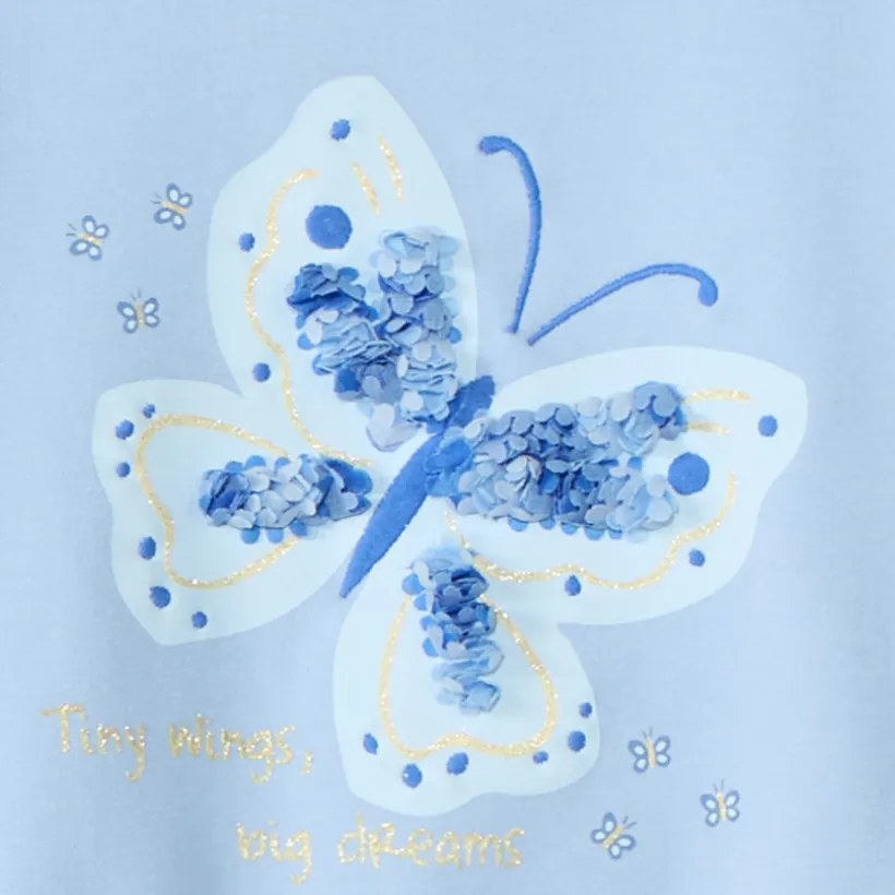 Ensemble sweat + legging print papillons avec sequins pour bébé fille
