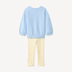 Ensemble sweat + legging print papillons avec sequins pour bébé fille