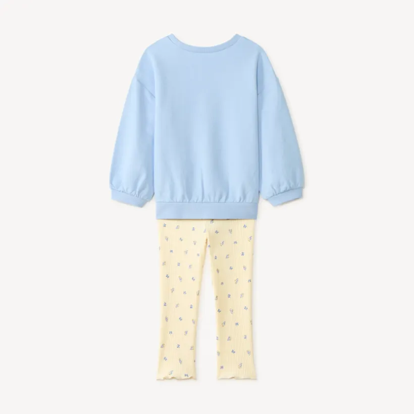 Ensemble sweat + legging print papillons avec sequins pour bébé fille