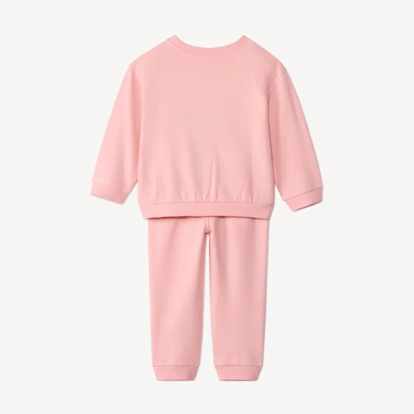 Ensemble sweat + pantalon de jogging uni pour bébé fille