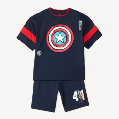 Ensemble t-shirt + bermuda Captain America Marvel pour garçon