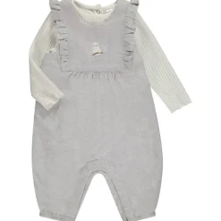 Ensemble t-shirt manches longues + salopette pour bébé fille