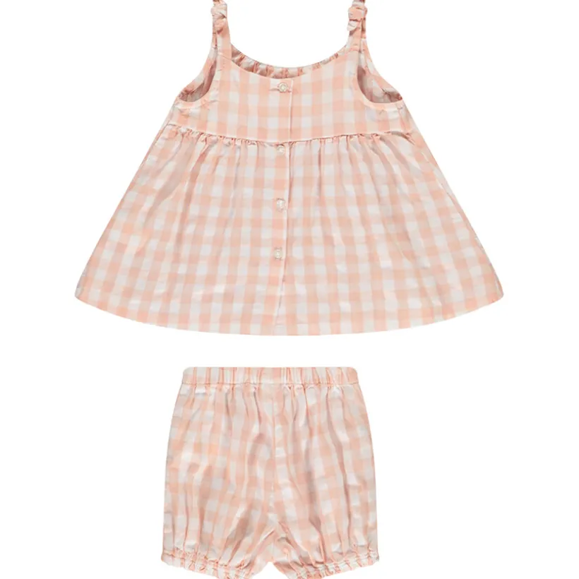 Ensemble tunique + short bloomer imprimé vichy pour bébé fille
