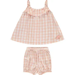 Ensemble tunique + short bloomer imprimé vichy pour bébé fille