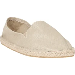 Espadrilles dorées en toile