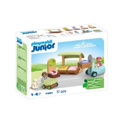 Figurine avec étal de fruit et légumes bio