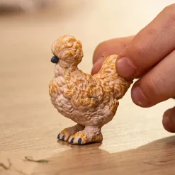 Figurine poule soie