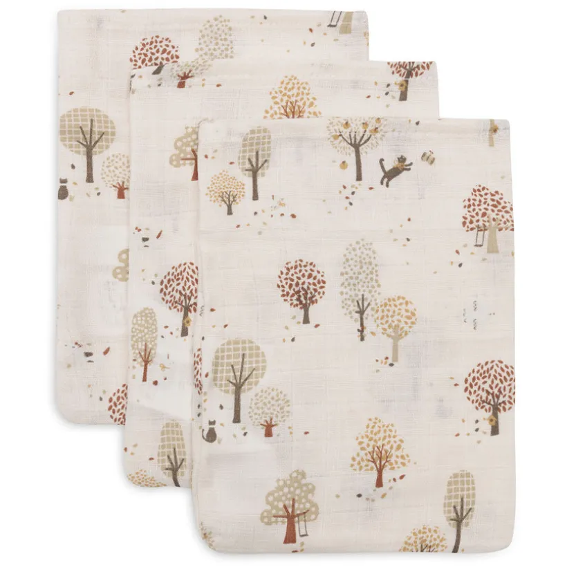 Gant de toilette gaze de coton Tiny Park 3pcs
