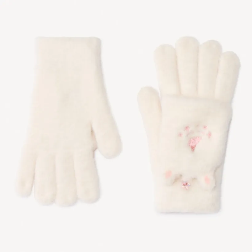 Gants 2 en 1 Licorne effet fourrure pour fille