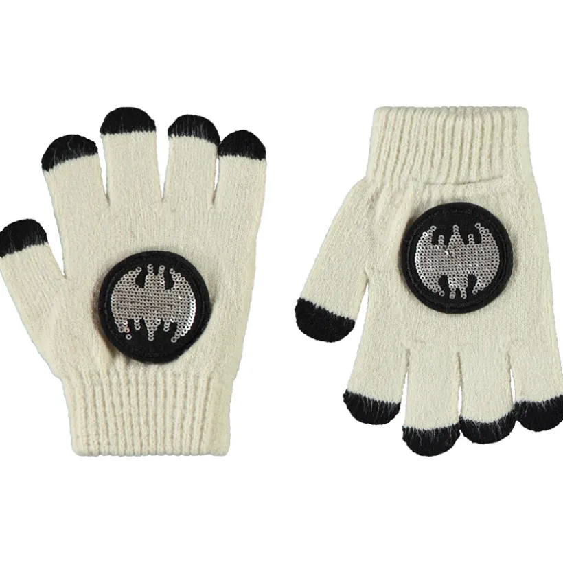 Gants en tricot avec patch sequins Batman Warner pour garçon