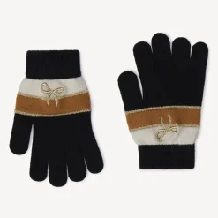 Gants en tricot effet colorblock pour fille