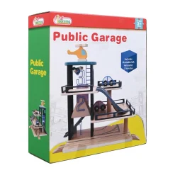 Garage publique en bois avec 3 véhicules
