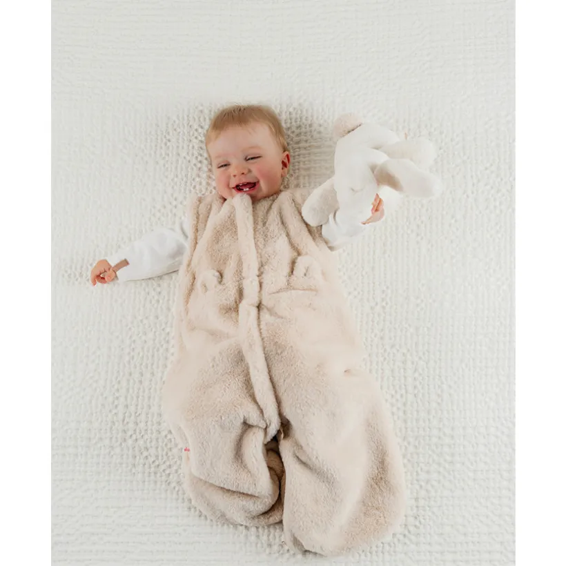 Gigoteuse 50cm manches amovibles Fausse fourrure Beige MM25