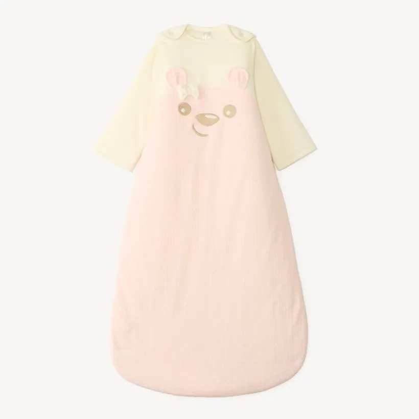 Gigoteuse en velours avec manches amovibles broderie ourson TOG 3 pour bébé fille
