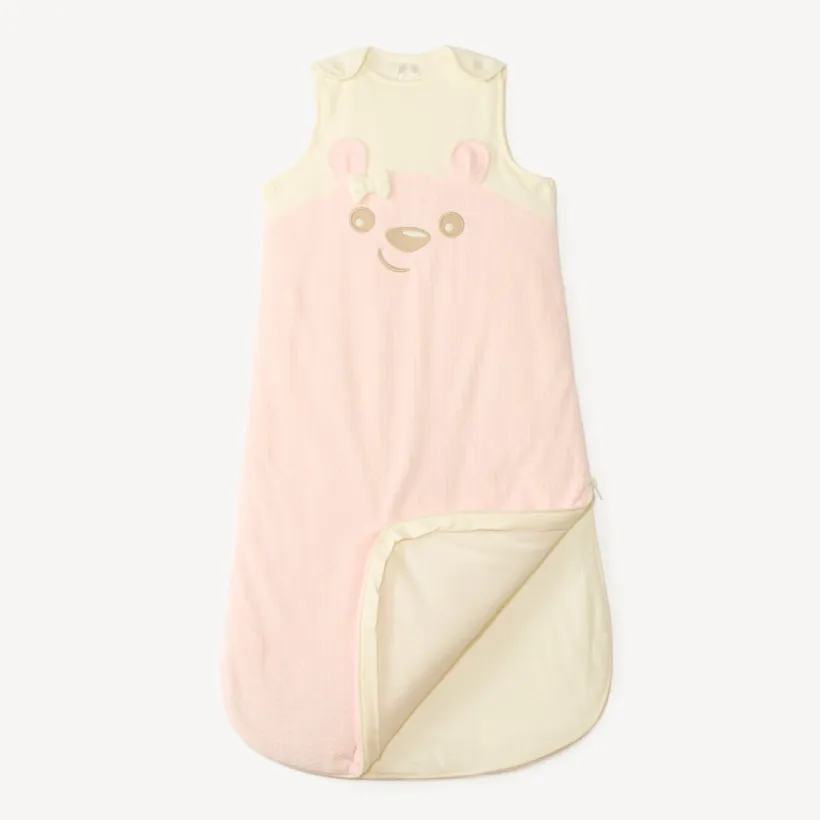 Gigoteuse en velours avec manches amovibles broderie ourson TOG 3 pour bébé fille