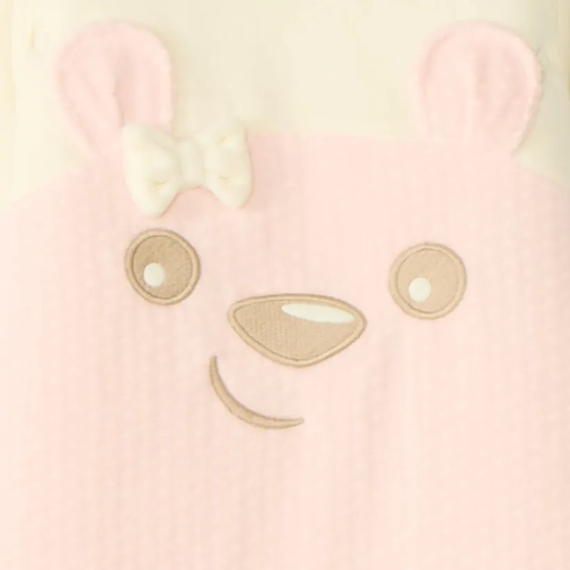 Gigoteuse en velours avec manches amovibles broderie ourson TOG 3 pour bébé fille