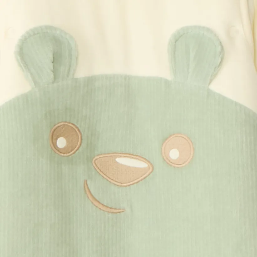 Gigoteuse en velours avec manches amovibles broderie ourson TOG 3 pour bébé garçon