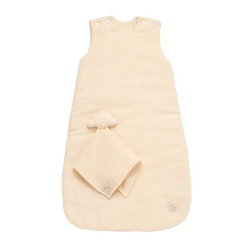Gigoteuse ouatinée en gaze 0-6M TOG 2 + doudou mouchoir vanilla