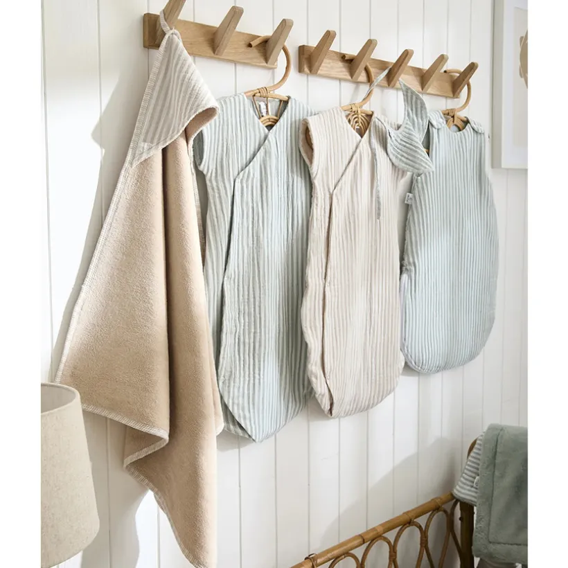 Gigoteuse sans manches d'été - écru/vert de gris - Soft Stripes - 0-6mois