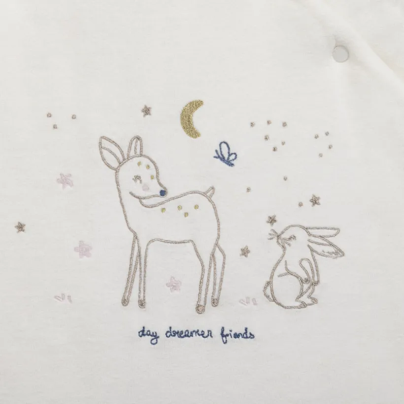 Gigoteuse sans manches TOG 3 en velours Little Deer écru
