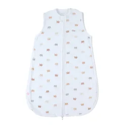 Gigoteuse TOG 1 en mousseline 70cm imprimé éléphants blanc