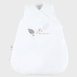 Gigoteuse veloudoux 50cm sans manches Brodée Ecru