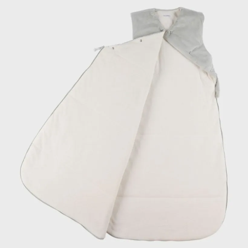 Gigoteuse veloudoux sans manches 100cm Flufy Sauge Ecru