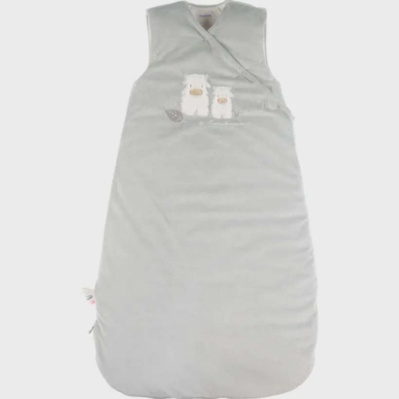 Gigoteuse veloudoux sans manches 100cm Flufy Sauge Ecru