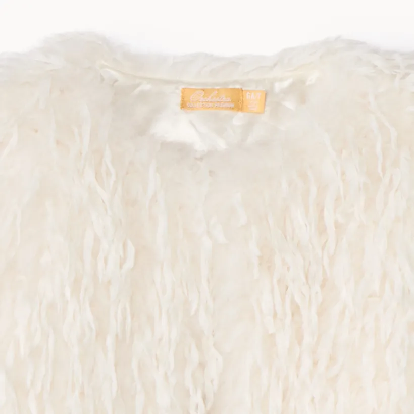 Gilet boléro en fausse fourrure effet plumes pour fille