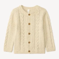 Gilet boutonné en tricot torsadé uni pour bébé