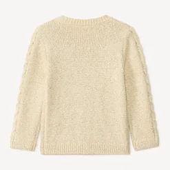 Gilet boutonné en tricot torsadé uni pour bébé