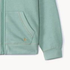 Gilet à capuche en molleton brodé cœur pour fille