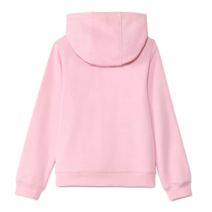Gilet à capuche en molleton brodé cœur pour fille