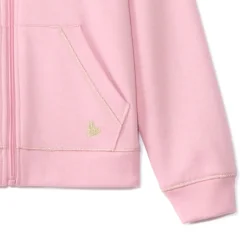 Gilet à capuche en molleton brodé cœur pour fille