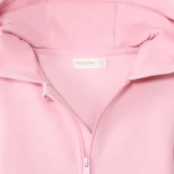 Gilet à capuche en molleton brodé cœur pour fille