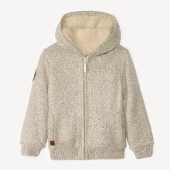 Gilet à capuche en tricot doublé sherpa pour garçon