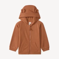 Gilet à capuche ourson uni pour bébé garçon