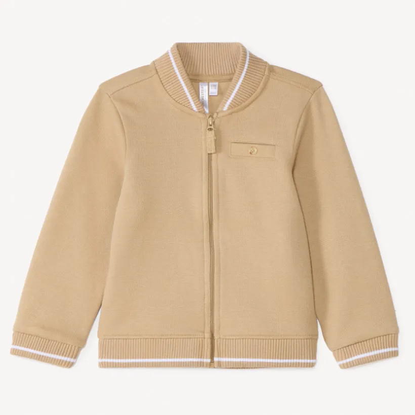 Gilet col teddy en piqué pour bébé garçon